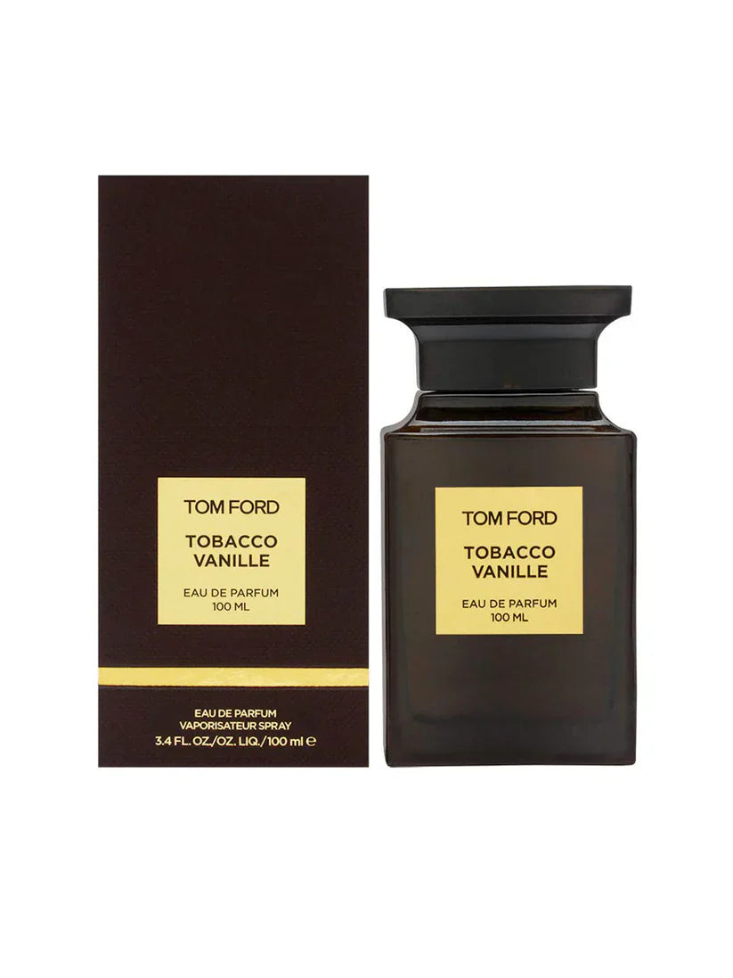 Tom Ford Tobacco Vanille perfume bottle and packaging on a white background