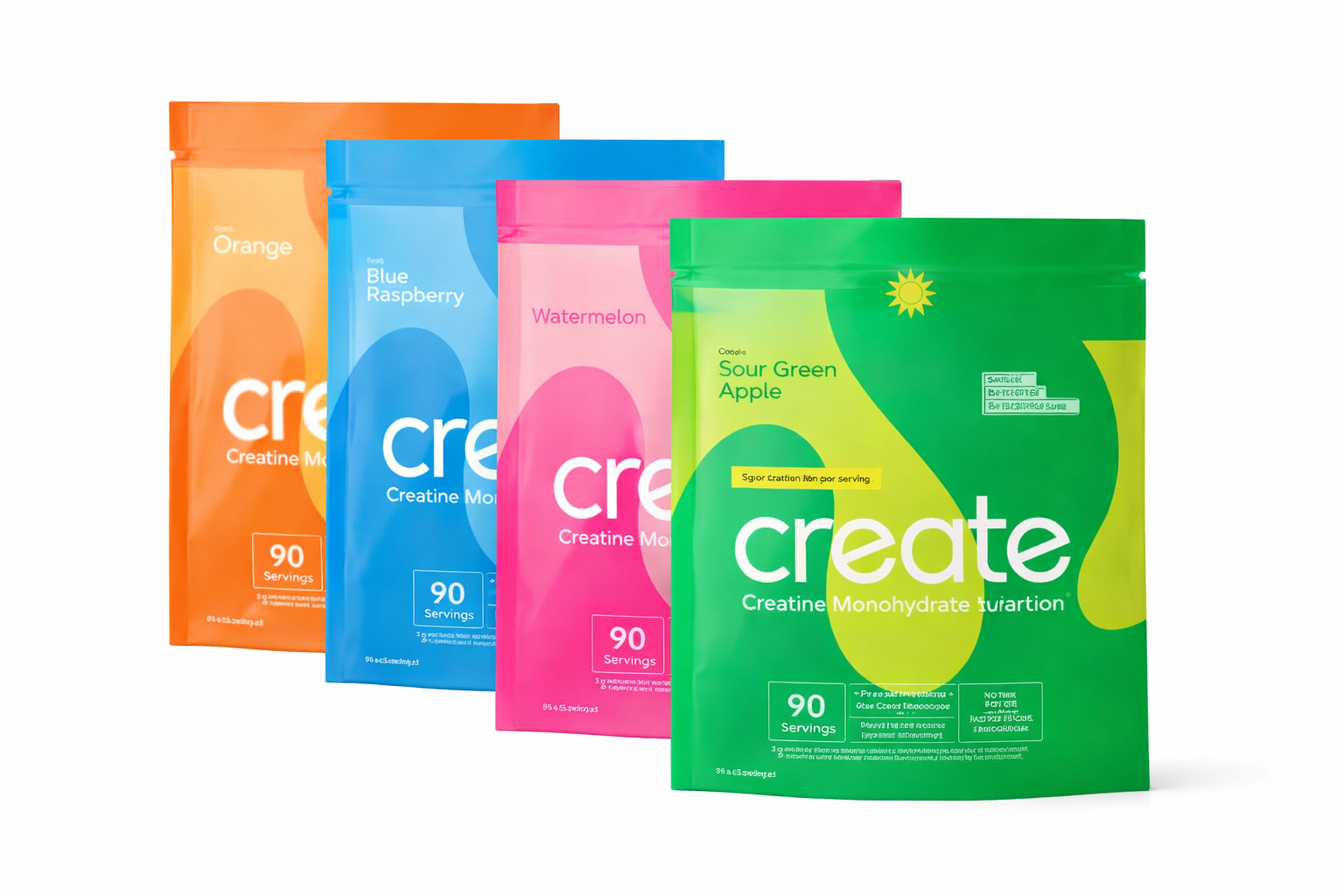 Create Creatine Monohydrate Gummies – All Flavors – 90 Count – NEW & SEALED
