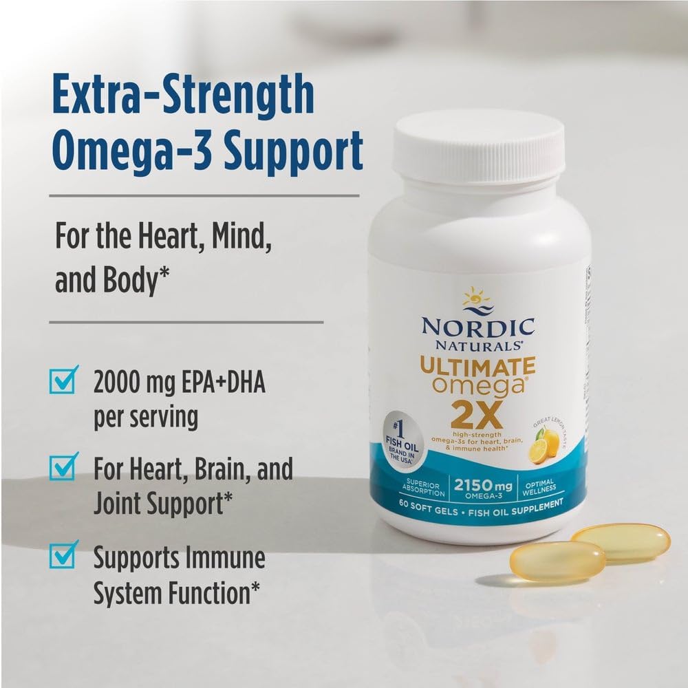 Nordic Naturals Ultimate Omega 2X, 2150mg 120 Softgels, Lemon