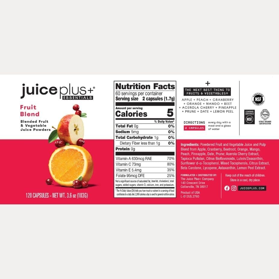 Juice Plus+ Fruit and Vegetable Blend - Prepacked 2 Bottles