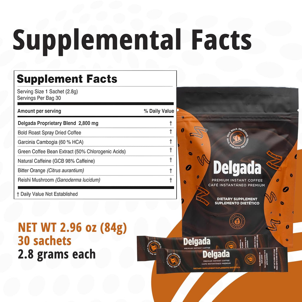 Coffee Delgada Premium, 25 Sachets, 2.8 oz Each