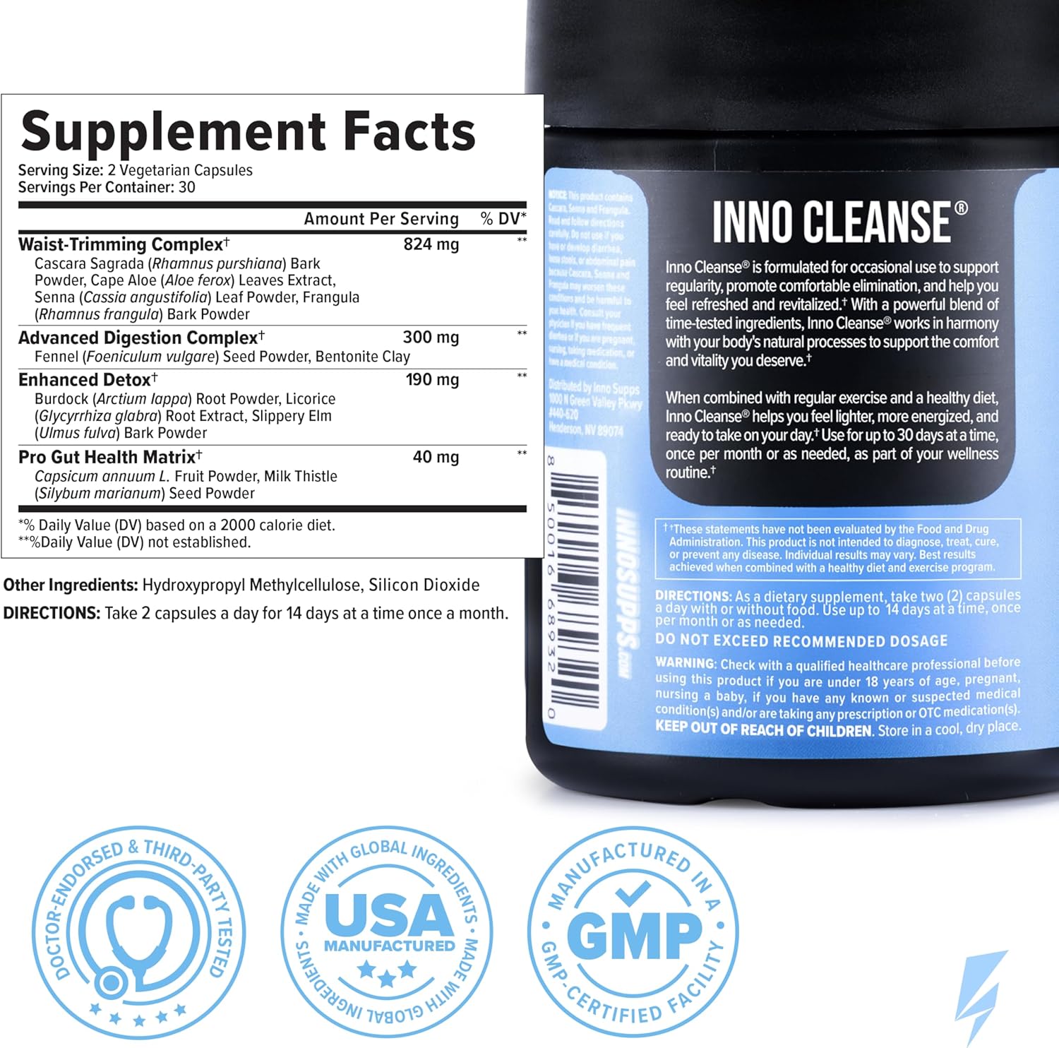 Inno Cleanse Waist Trimming Complex Digestive System Supps - 60 Caps