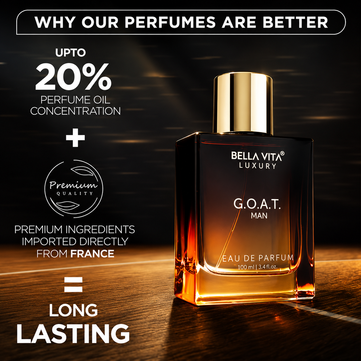 Bella Vita Luxury G.O.A.T. Man EDP for Men 3.4 oz / 100 ml