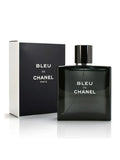 Bleu de Chanel perfume bottle and packaging on a white background