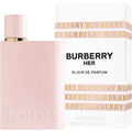Burberry Her Elixir de Parfum bottle and packaging on a white background