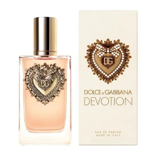 Dolce & Gabbana Devotion perfume bottle and packaging on a white background