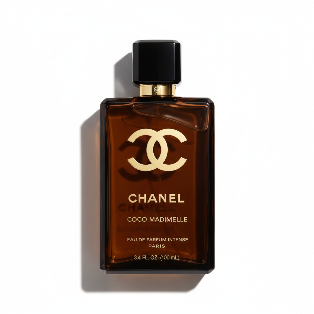 CHANEL Coco Mademoiselle Eau de Parfum Intense 3.4 oz bottle on white background