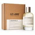 Le Labo Labdanum 18 perfume bottle and packaging on a white background